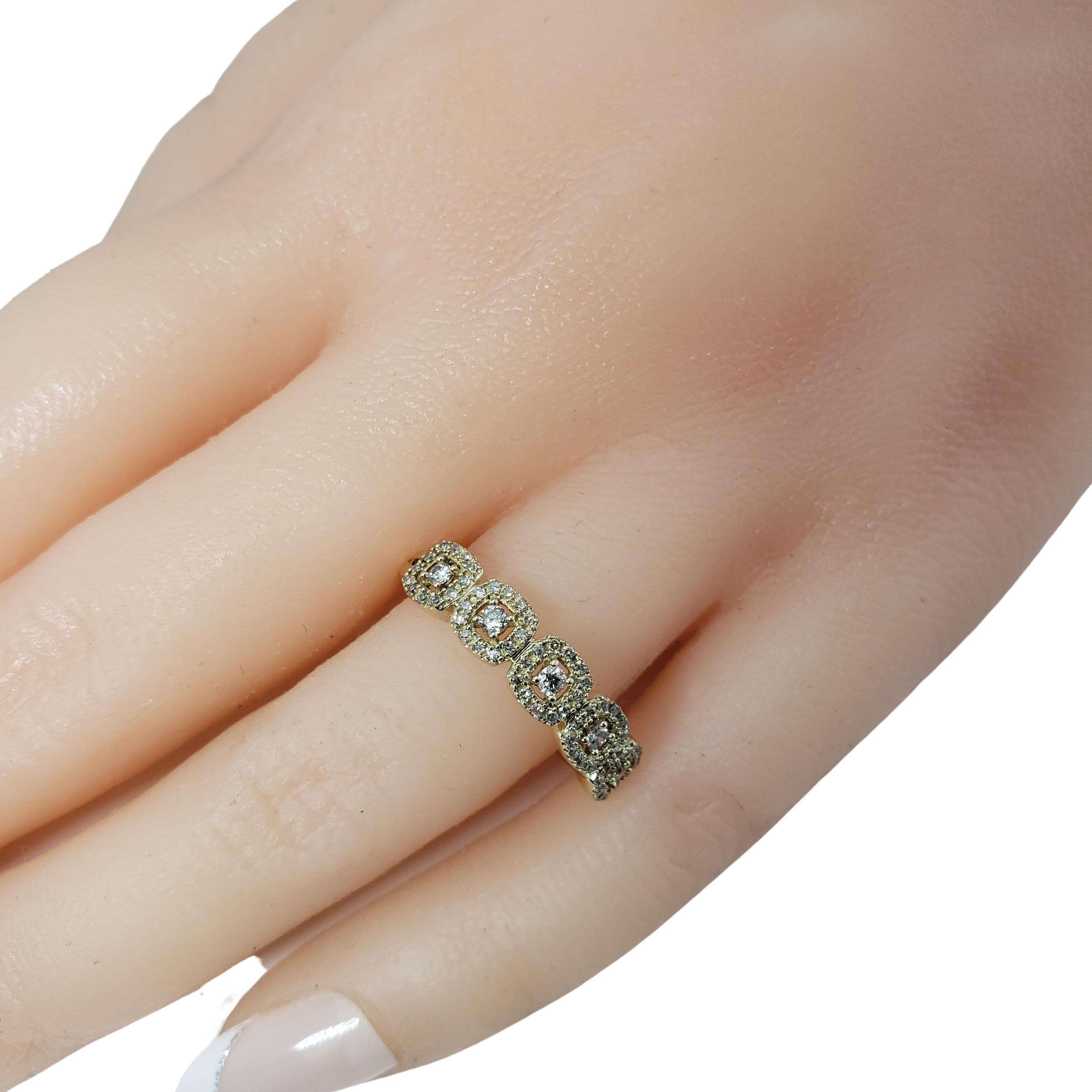 Vintage 10 Karat Yellow Gold and Diamond Ring Size 7-

This stunning ring features five round brilliant cut diamonds and 60 round single cut diamonds set in classic 10K yellow gold.
Width: 5 mm. Shank: 1.5 mm.

Approximate total diamond weight: .40