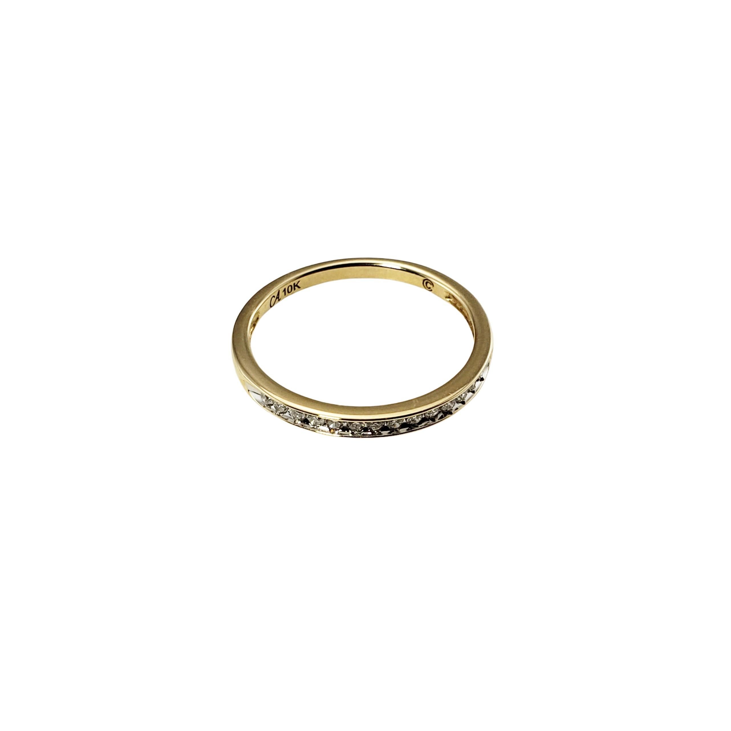 Brilliant Cut 10 Karat Yellow Gold and Diamond Wedding Band Ring