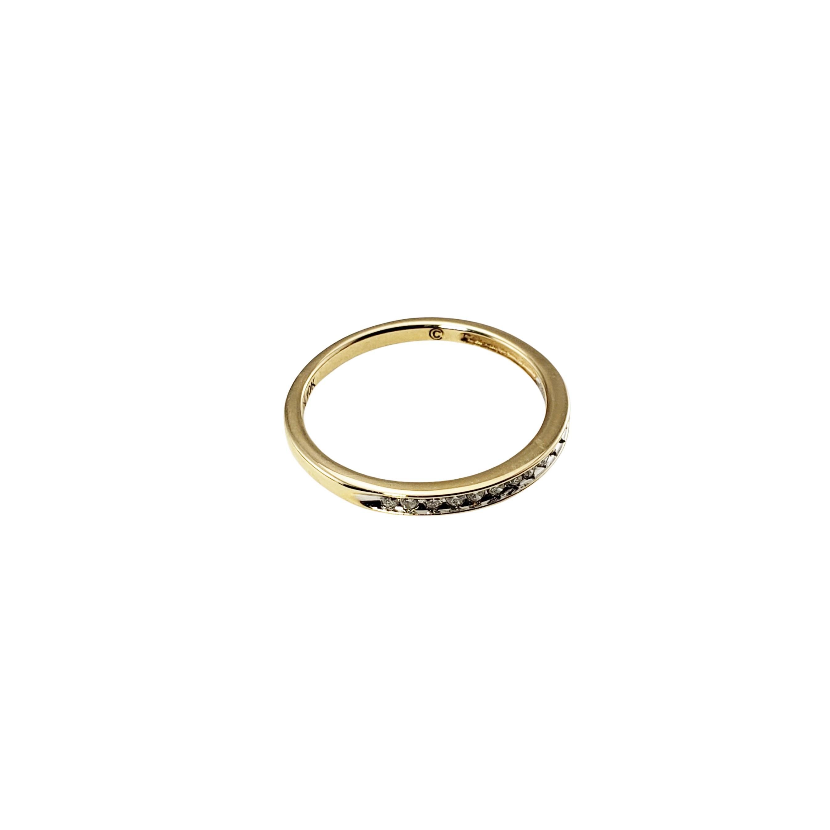 Women's 10 Karat Yellow Gold and Diamond Wedding Band Ring