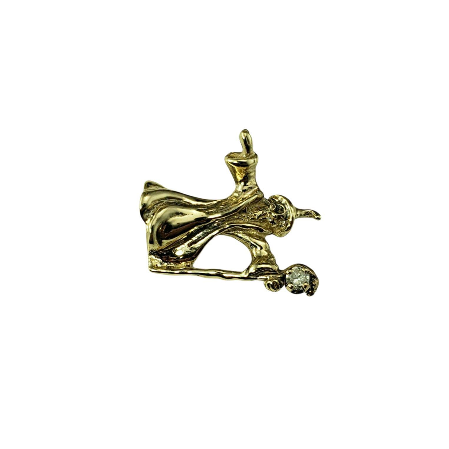 Brilliant Cut 10 Karat Yellow Gold and Diamond Wizard Charm #21814 For Sale