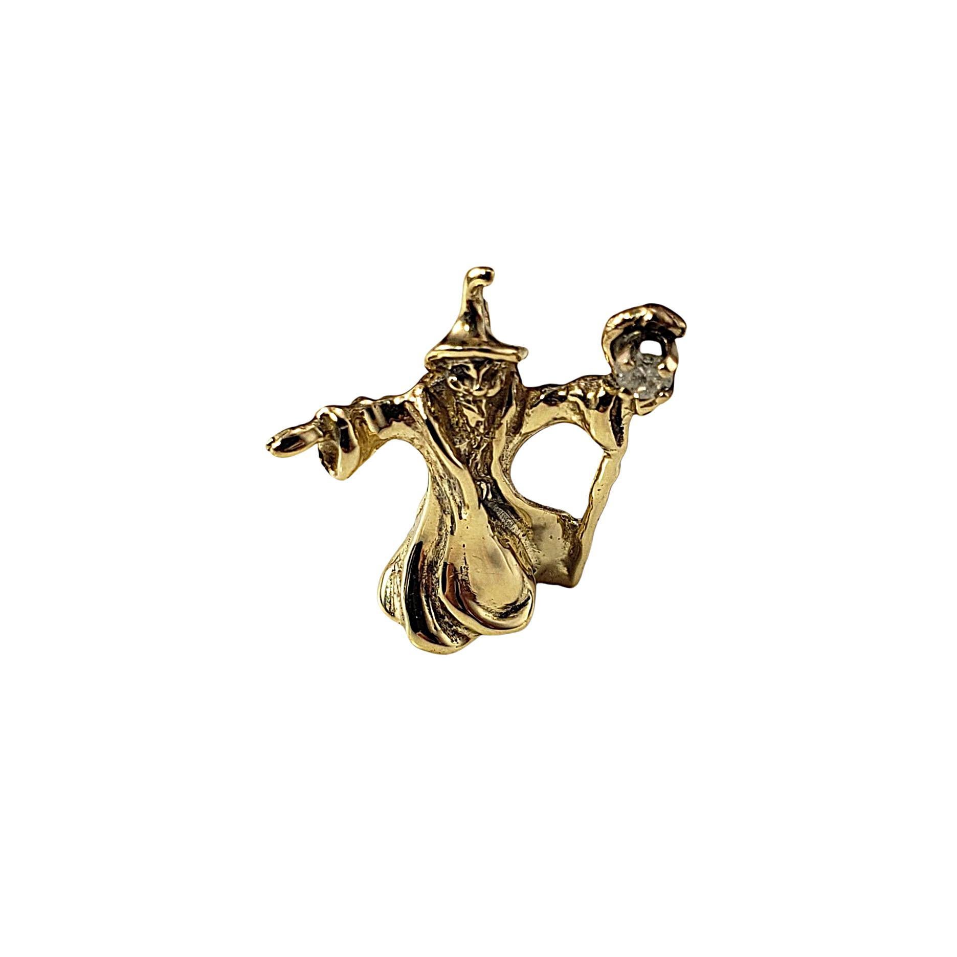 Women's or Men's 10 Karat Yellow Gold and Diamond Wizard Charm #21814 For Sale