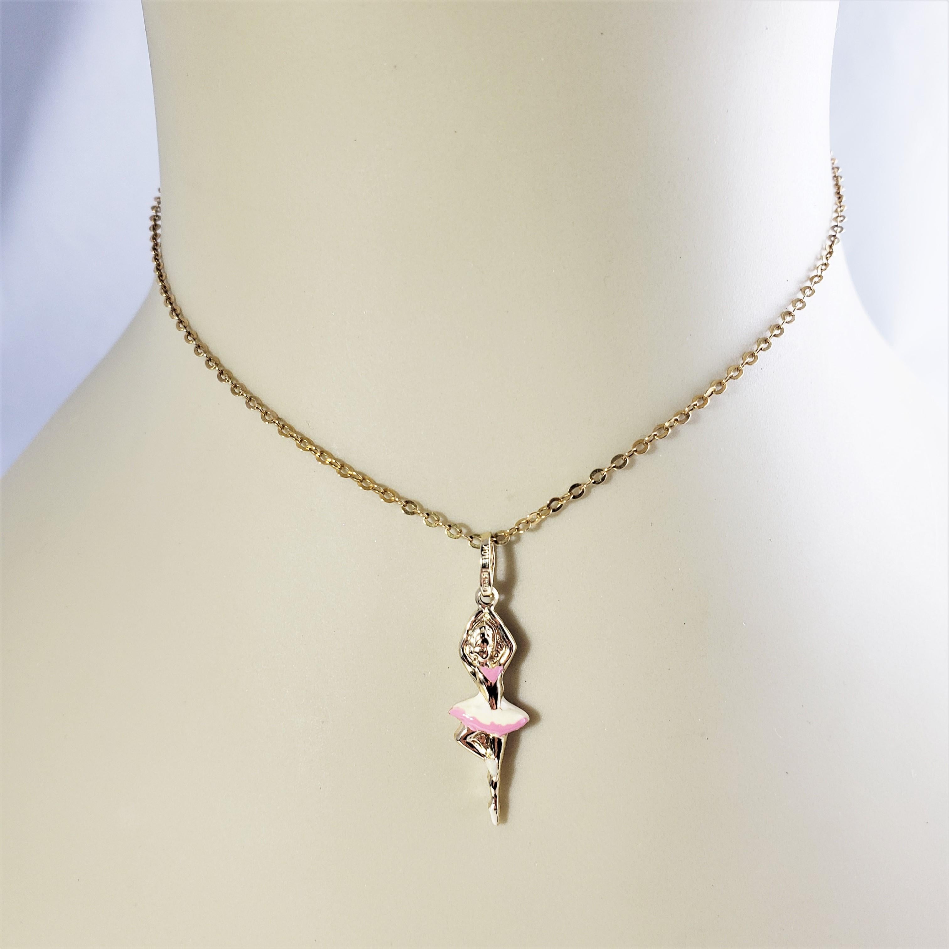10 Karat Yellow Gold and Enamel Ballerina Charm 1