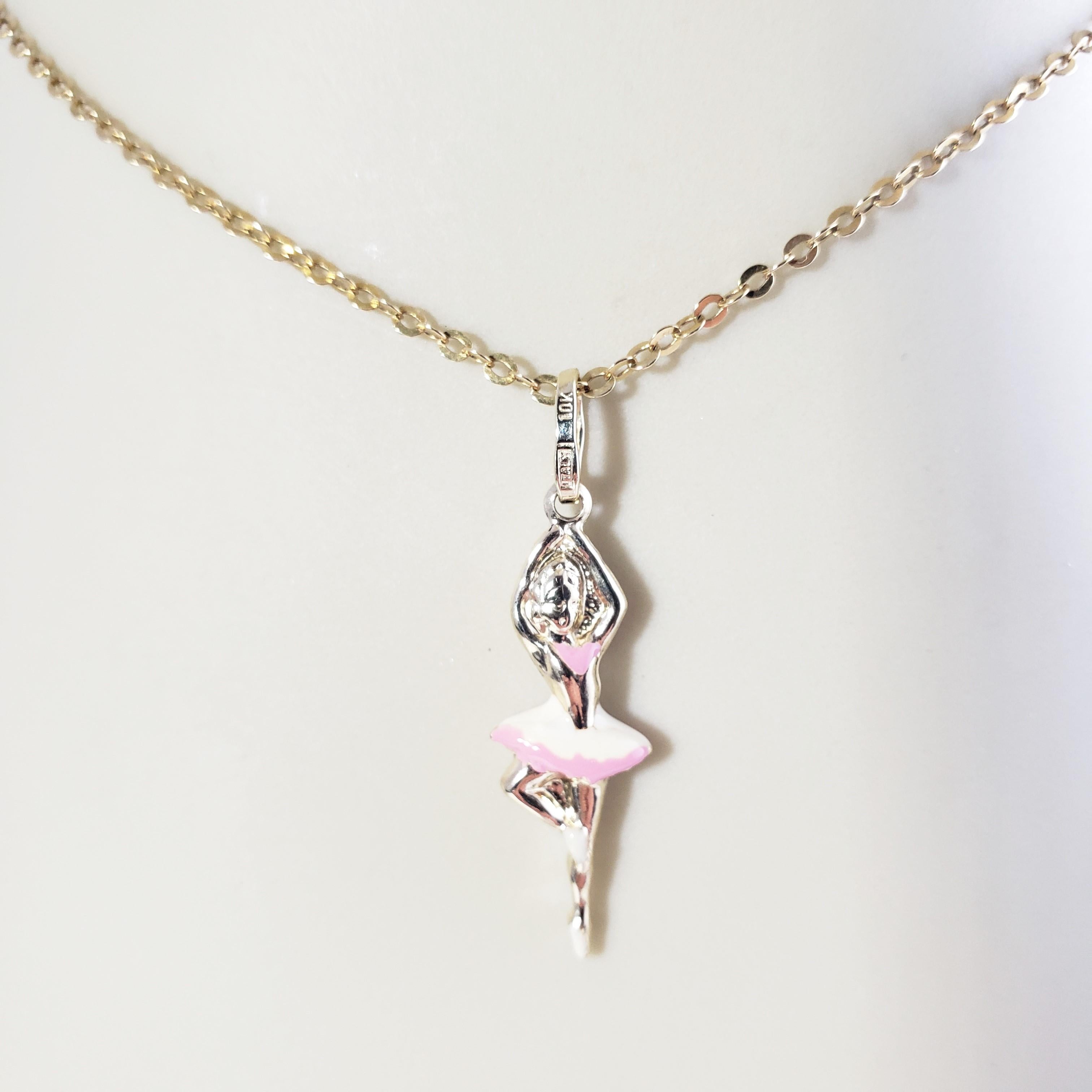 10 Karat Yellow Gold and Enamel Ballerina Charm 2