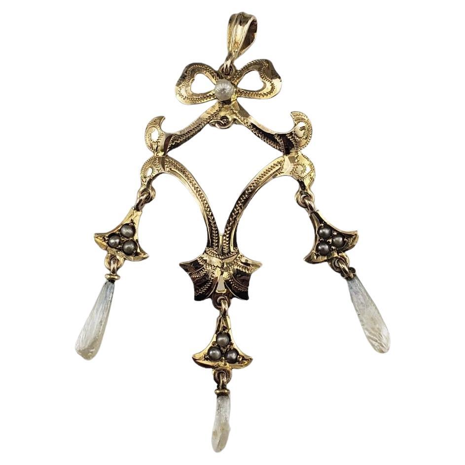 Pendentif en or jaune 10 carats et perles d'eau douce #16390