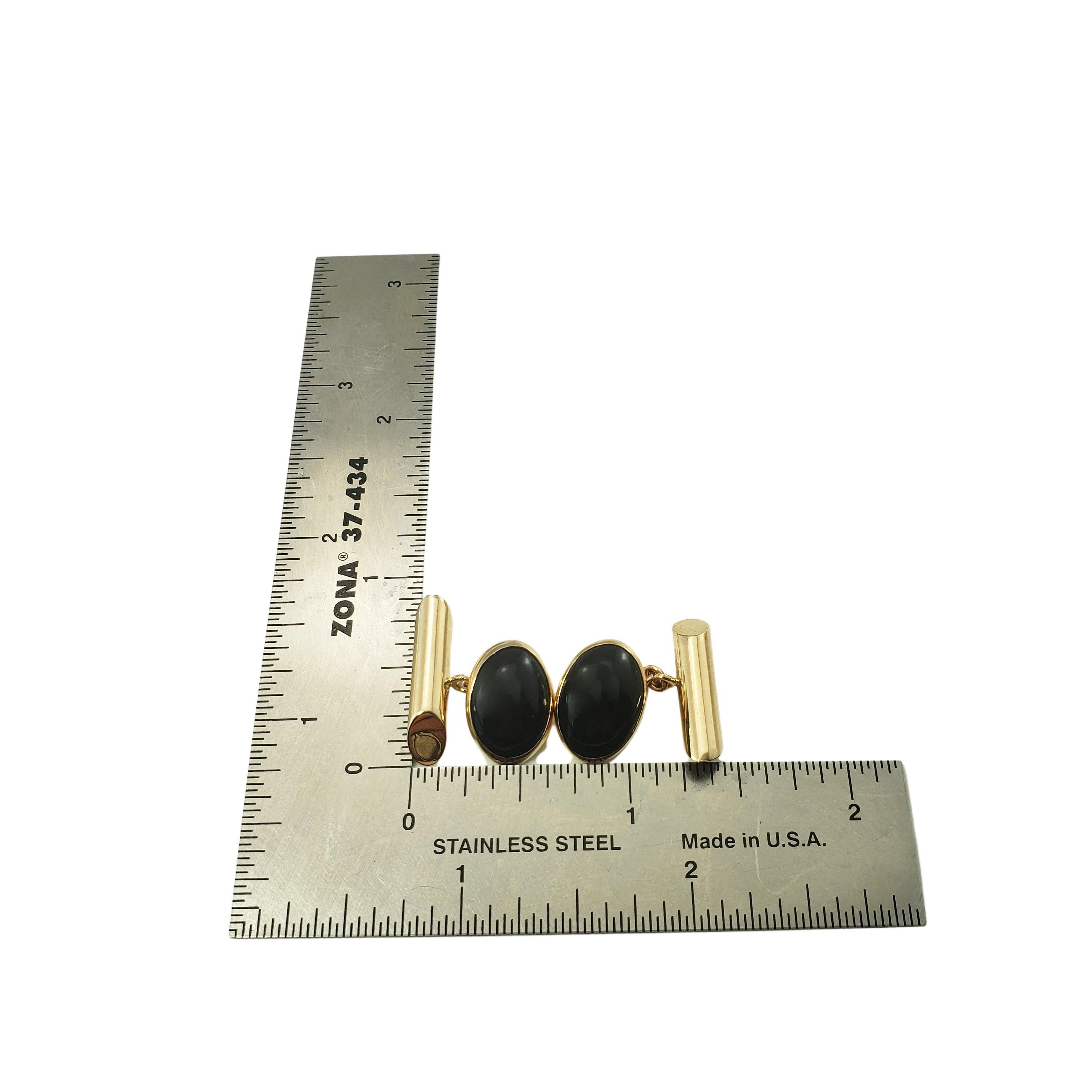 10 Karat Yellow Gold and Onyx Cufflinks 1