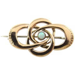 10 Karat Yellow Gold and Opal Brooch/Pin