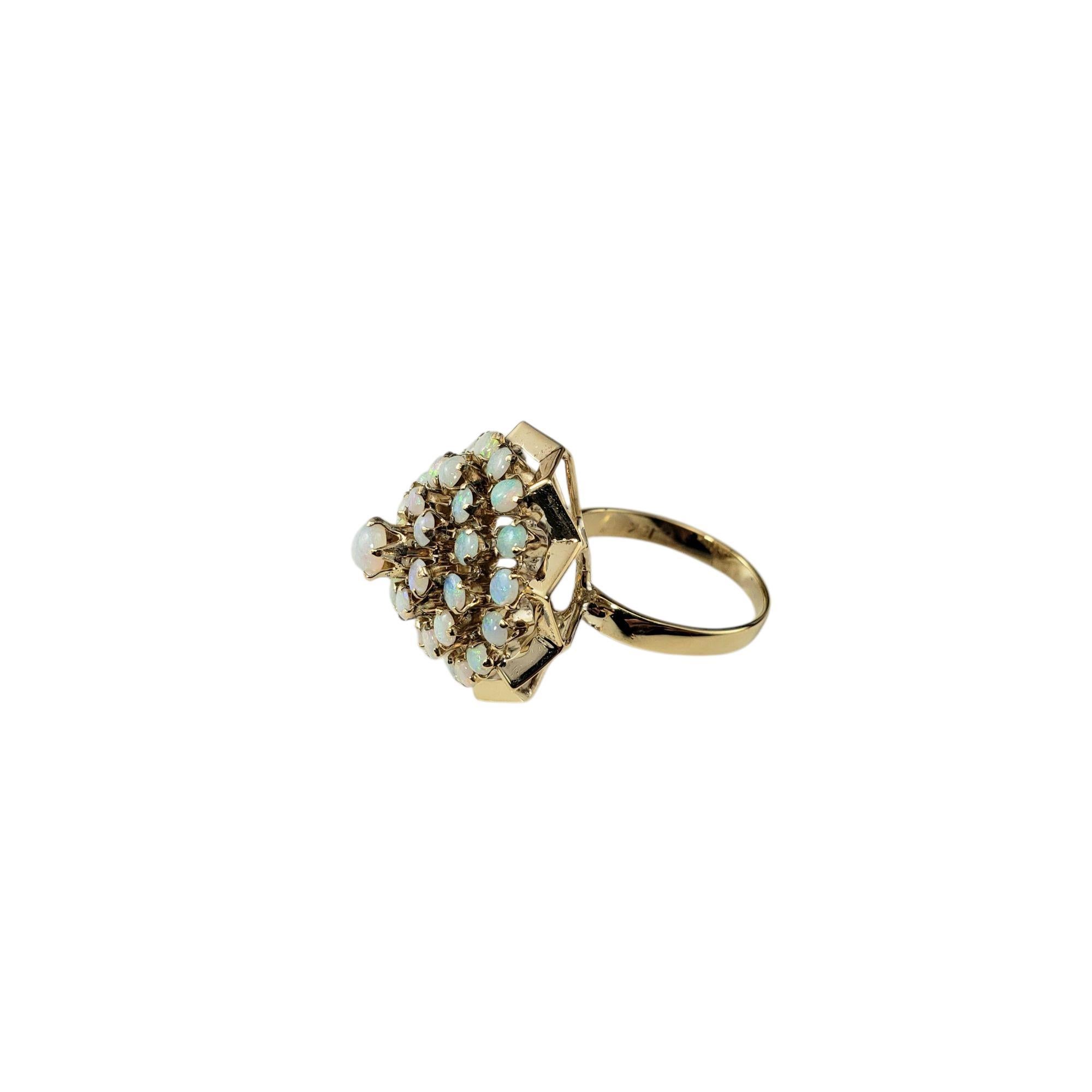 Taglio rotondo Anello Harem in oro giallo 10 carati e opale a grappolo misura 4,5  #21578 in vendita