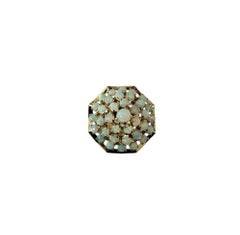 Anello Harem in oro giallo 10 carati e opale a grappolo misura 4,5  #21578