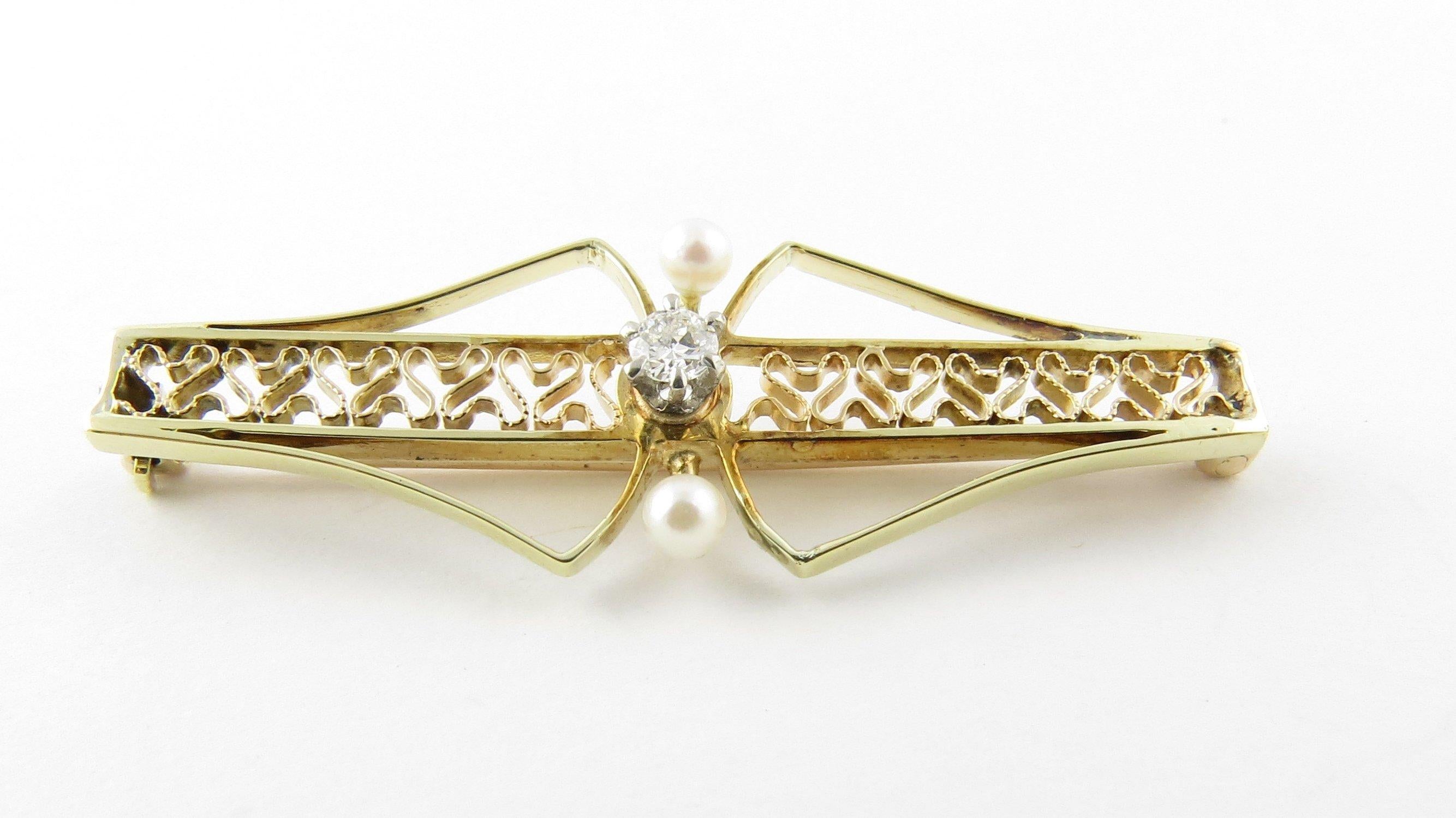 10 Karat Yellow Gold and Pearl Brooch or Pendant 1
