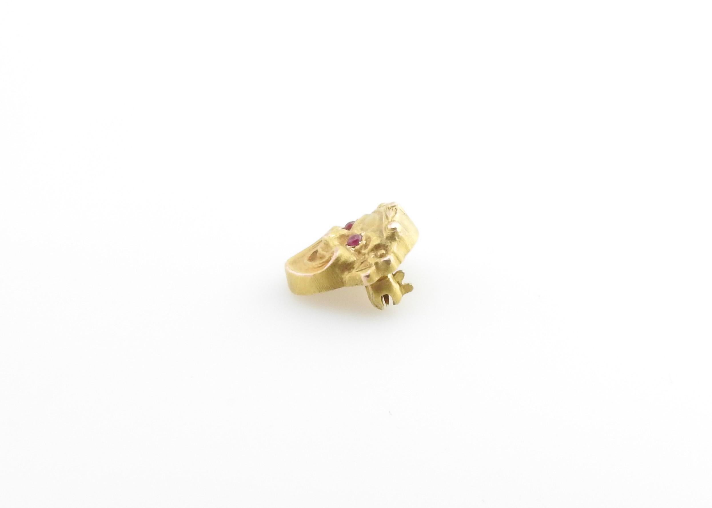Women's 10 Karat Yellow Gold and Ruby Joker Pin / Brooch