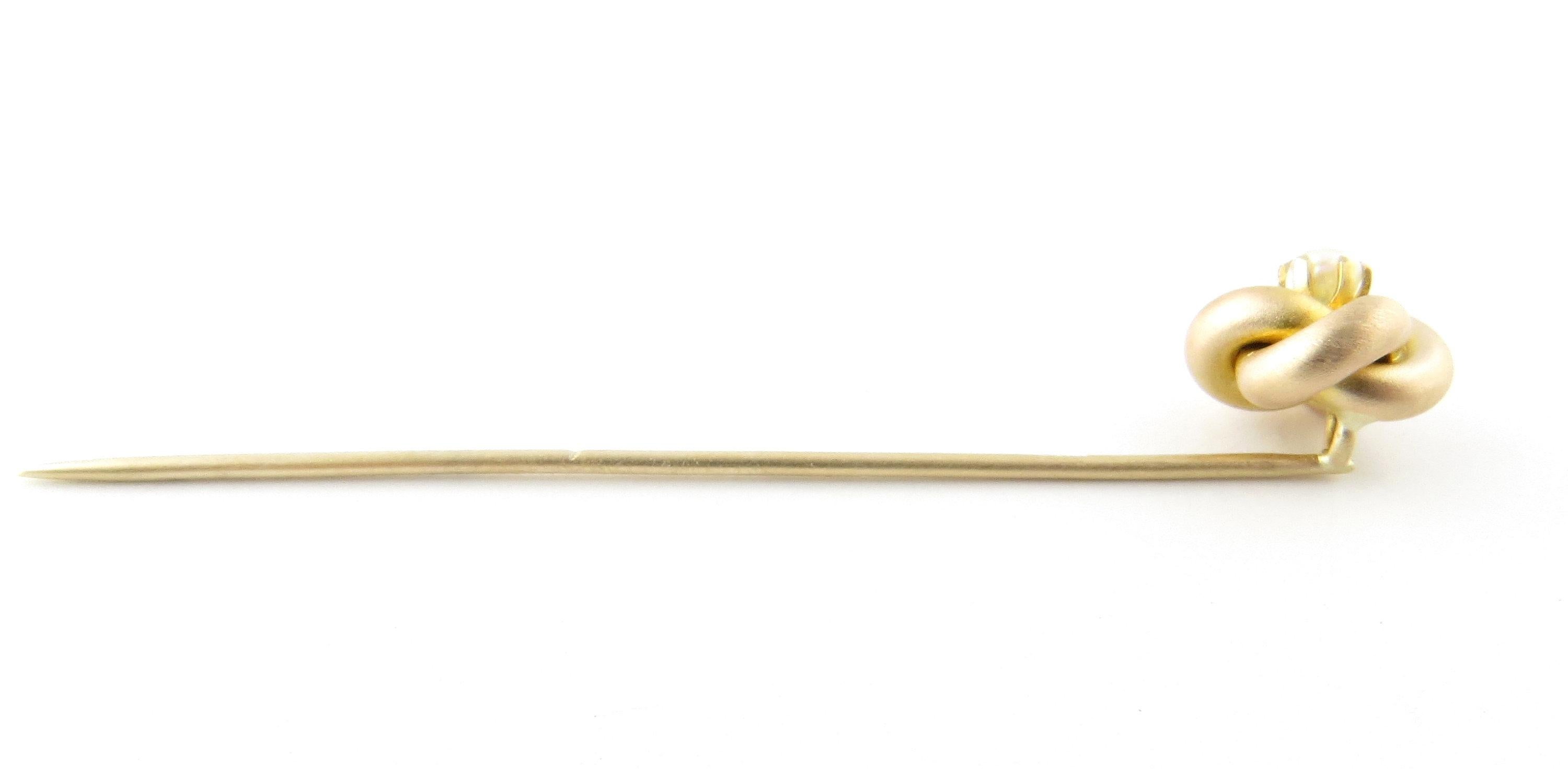 Women's 10 Karat Yellow Gold and Seed Pearl Stick Pin