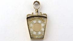 10 Karat Yellow Gold and White Enamel Masonic Royal Arch Keystone FOB