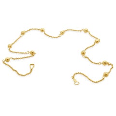 10 Karat Yellow Gold Ball Station Necklace