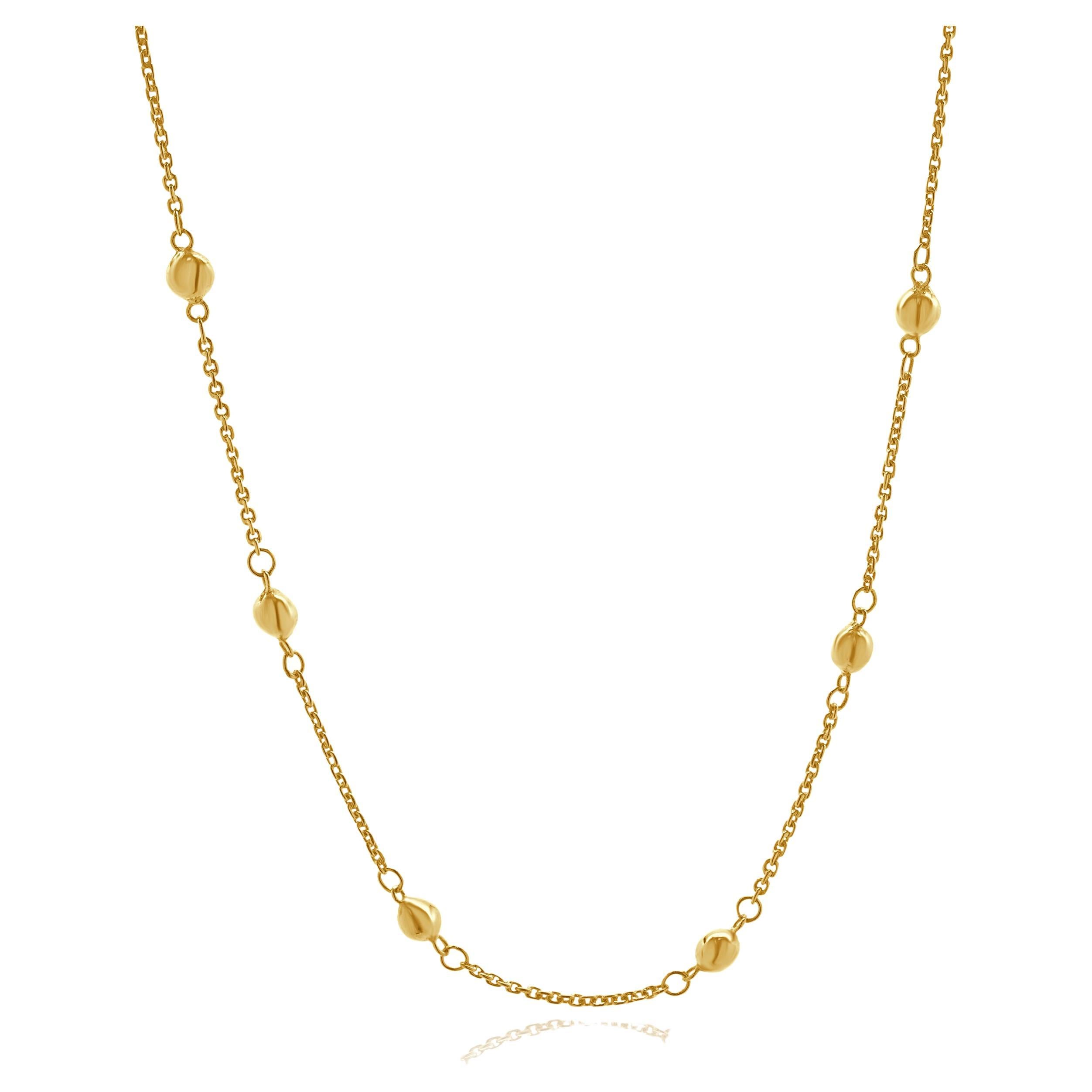 Collar Estación de Bolas de Oro Amarillo de 10 Kilates