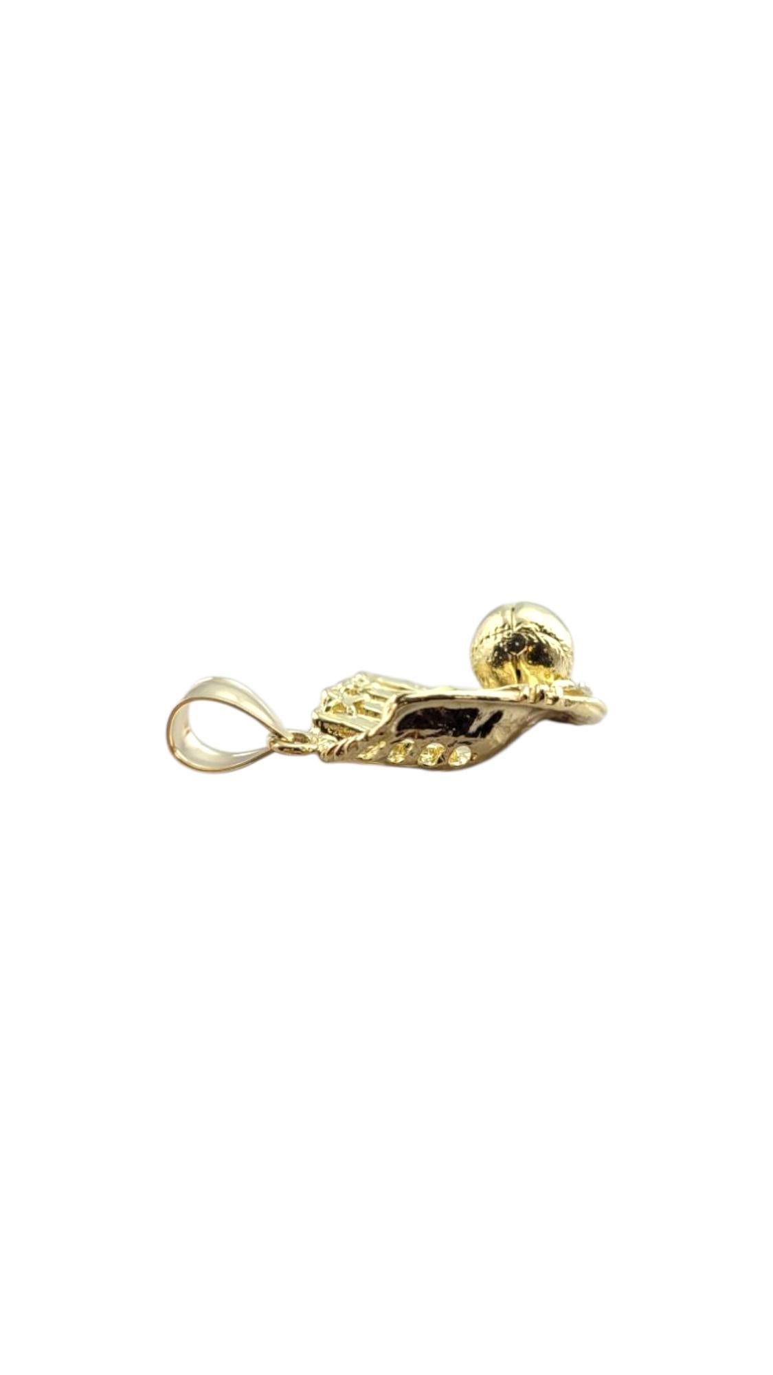 Colgante de guante de béisbol y pelota articulada de oro amarillo de 10 quilates #22252 en venta 3