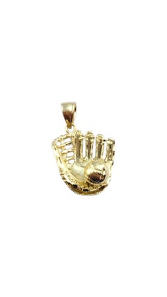 Colgante de guante de béisbol y pelota articulada de oro amarillo de 10 quilates #22252