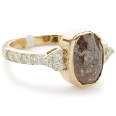 10 Karat Yellow Gold Bezel Set Galaxy Diamond Ring
