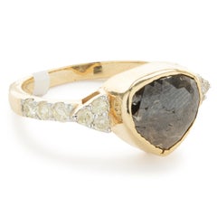 10 Karat Yellow Gold Bezel Set Galaxy Diamond Ring