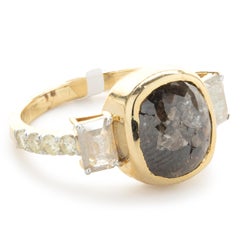 10 Karat Yellow Gold Bezel Set Galaxy Diamond Ring