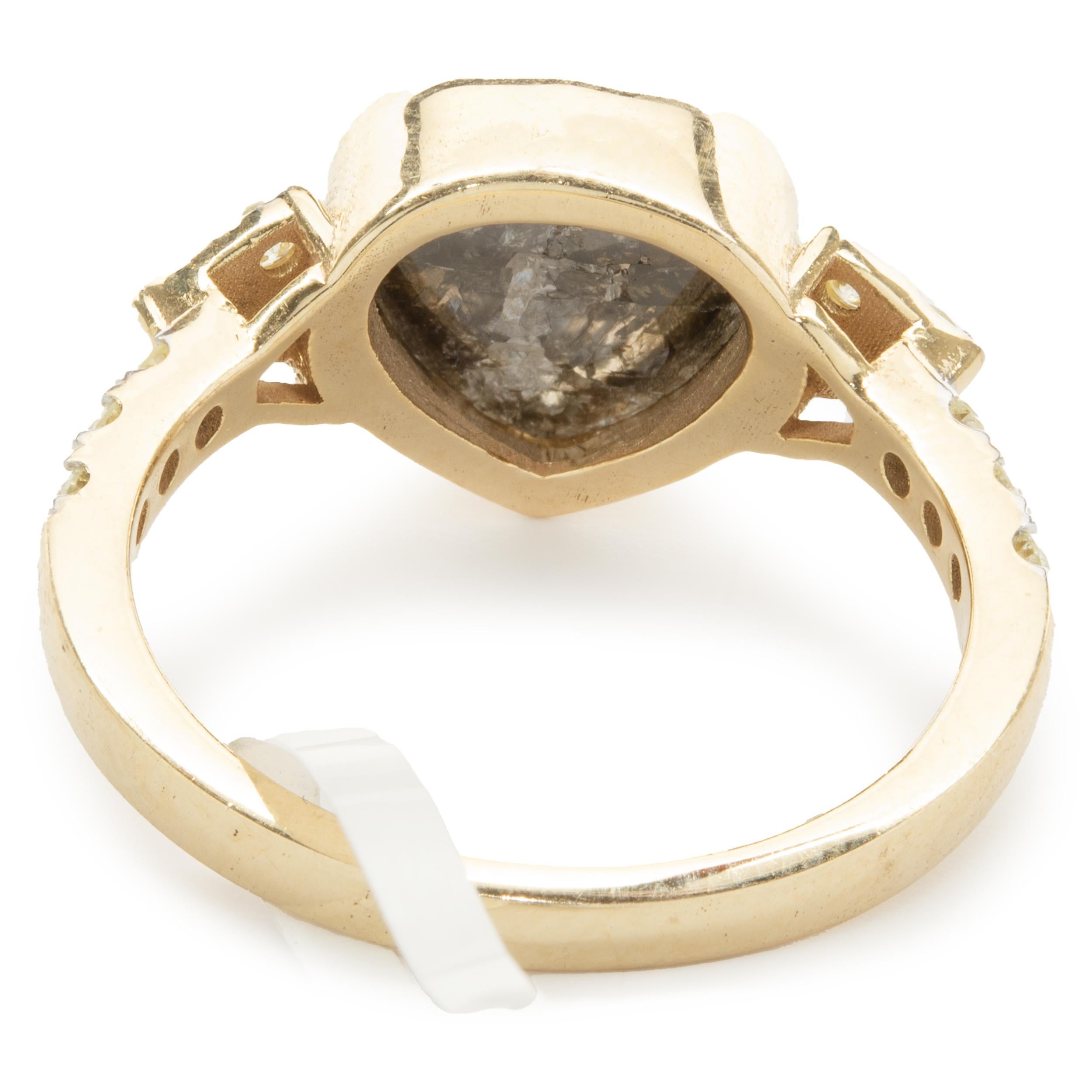 Galaxy-Diamantring aus 10 Karat Gelbgold mit Lünette (Rundschliff)