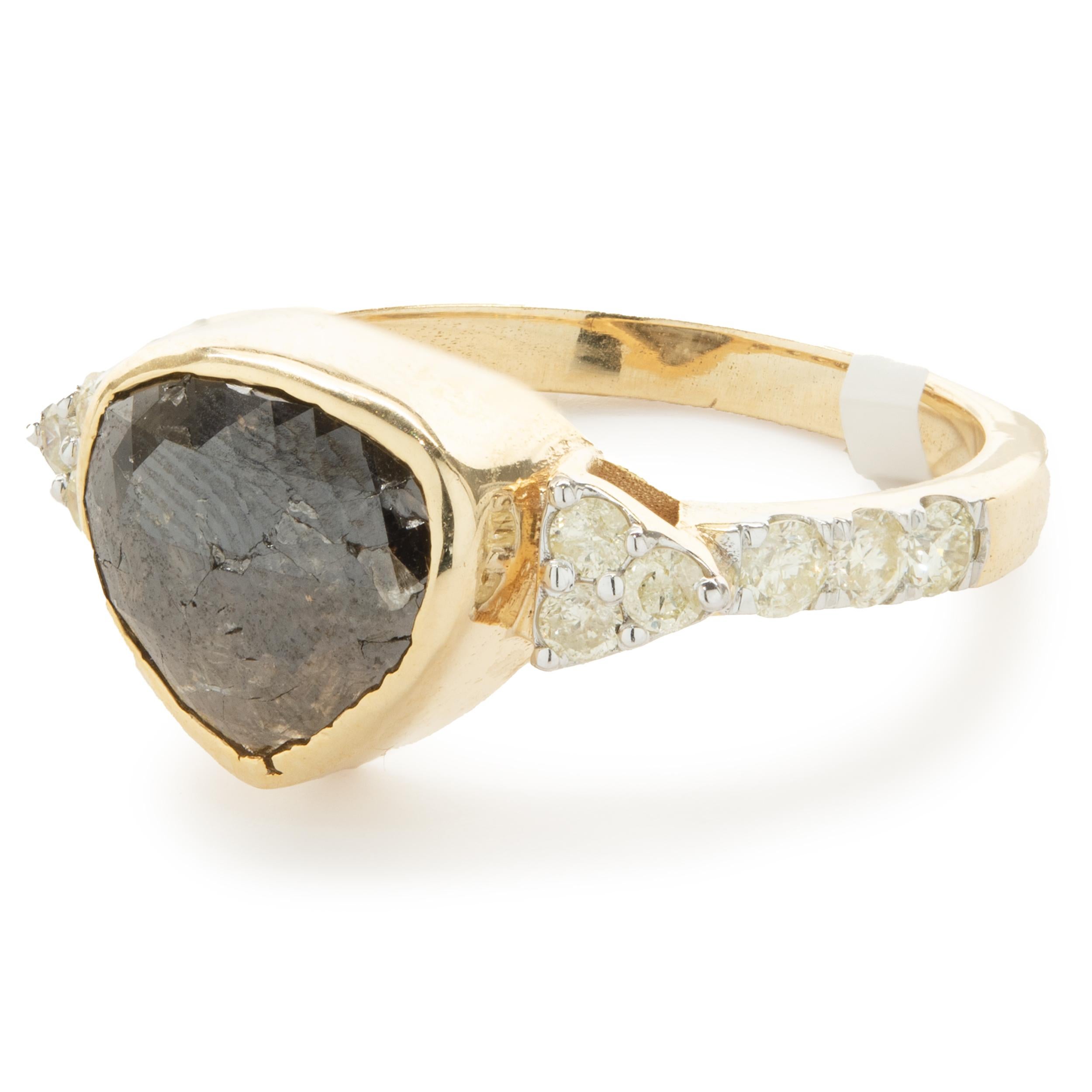 Galaxy-Diamantring aus 10 Karat Gelbgold mit Lünette im Zustand „Hervorragend“ in Scottsdale, AZ