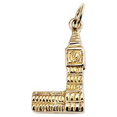 Vintage 10 Karat Yellow Gold Big Ben Clock and Tower Charm