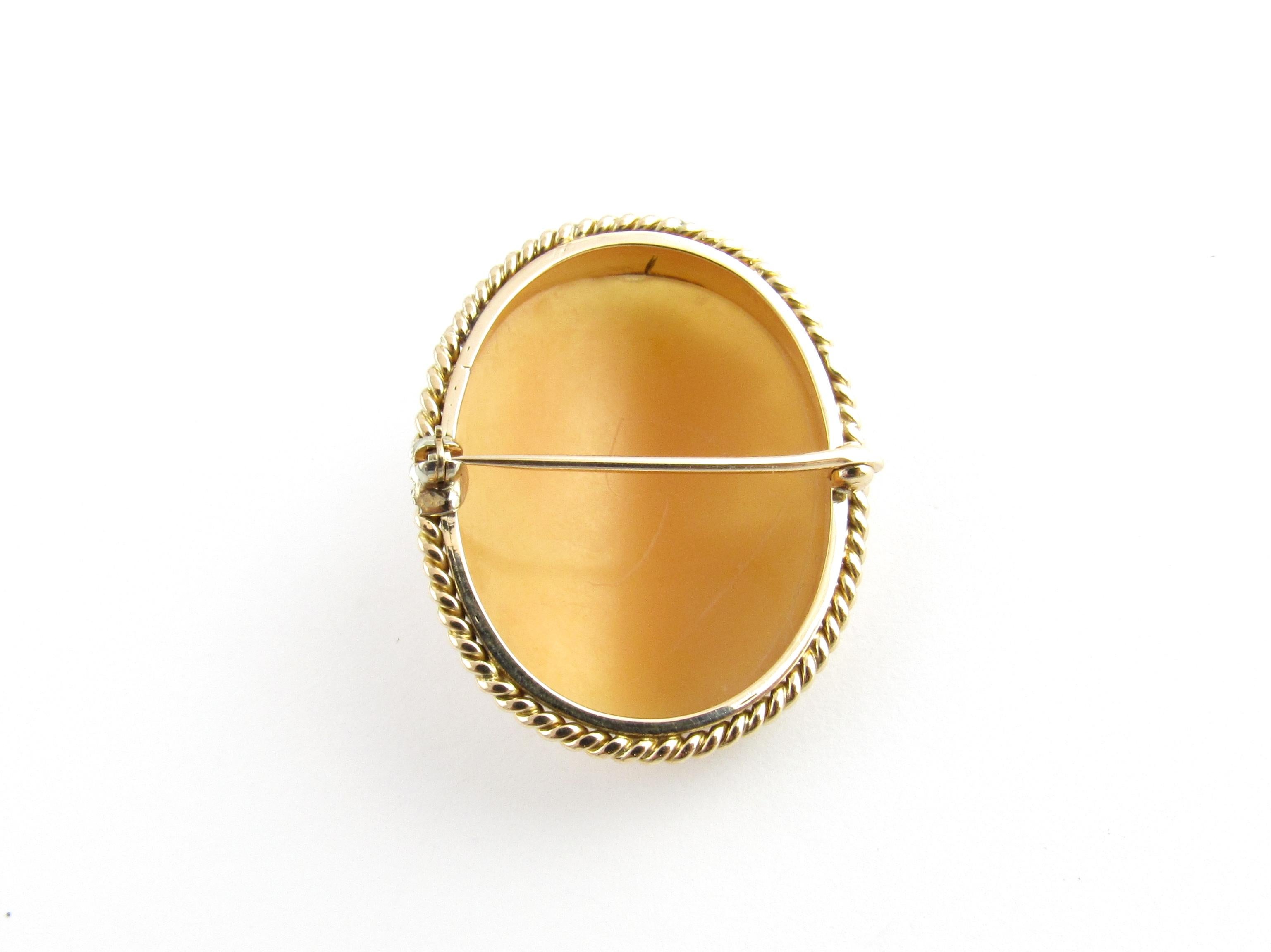 10 Karat Yellow Gold Cameo Brooch For Sale 2