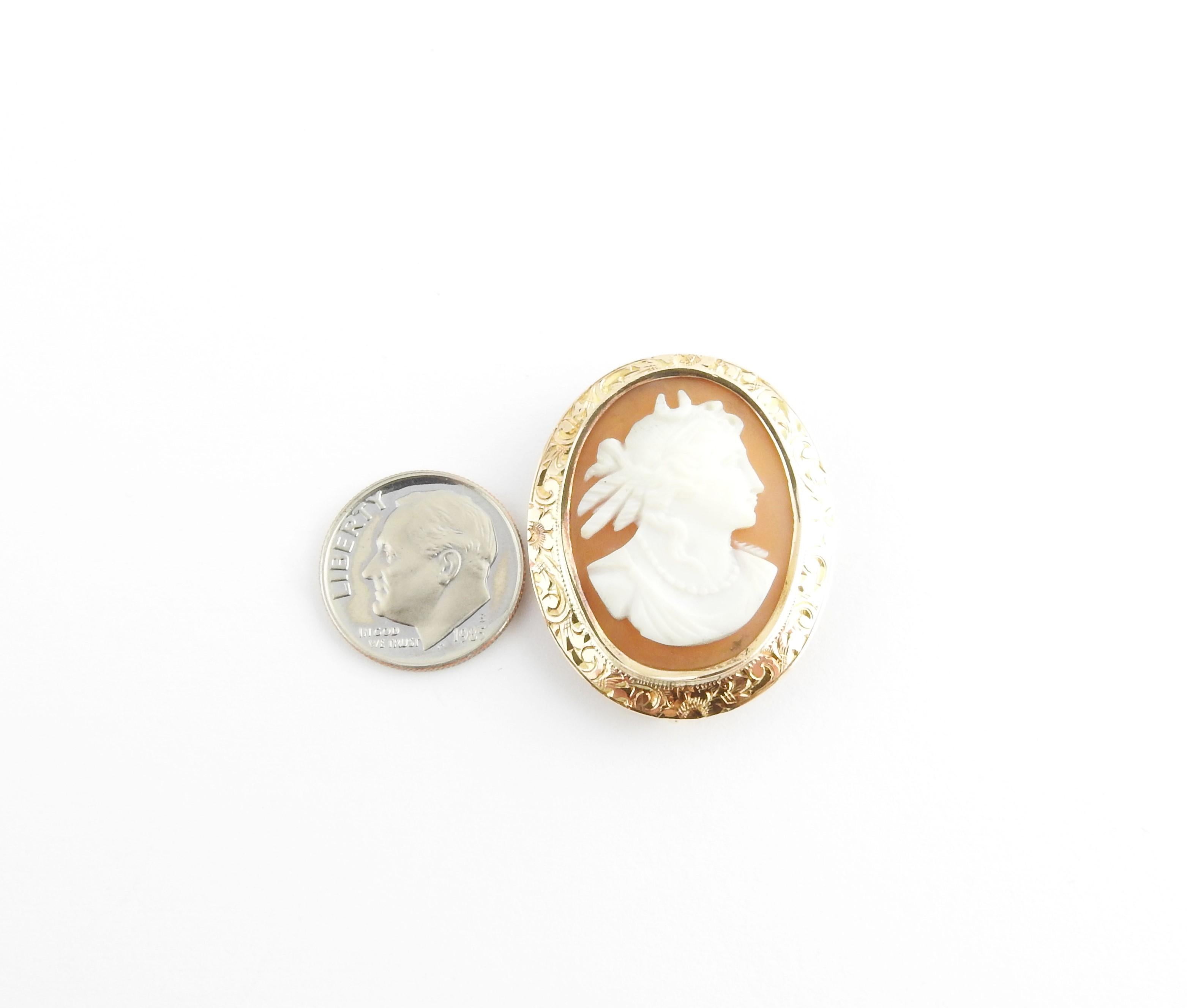 10 Karat Yellow Gold Cameo Brooch For Sale 5