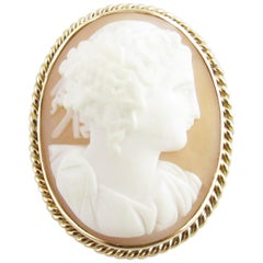 Broche camée en or jaune 10 carats