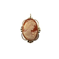 Broche/colgante camafeo de oro amarillo de 10 quilates #15233