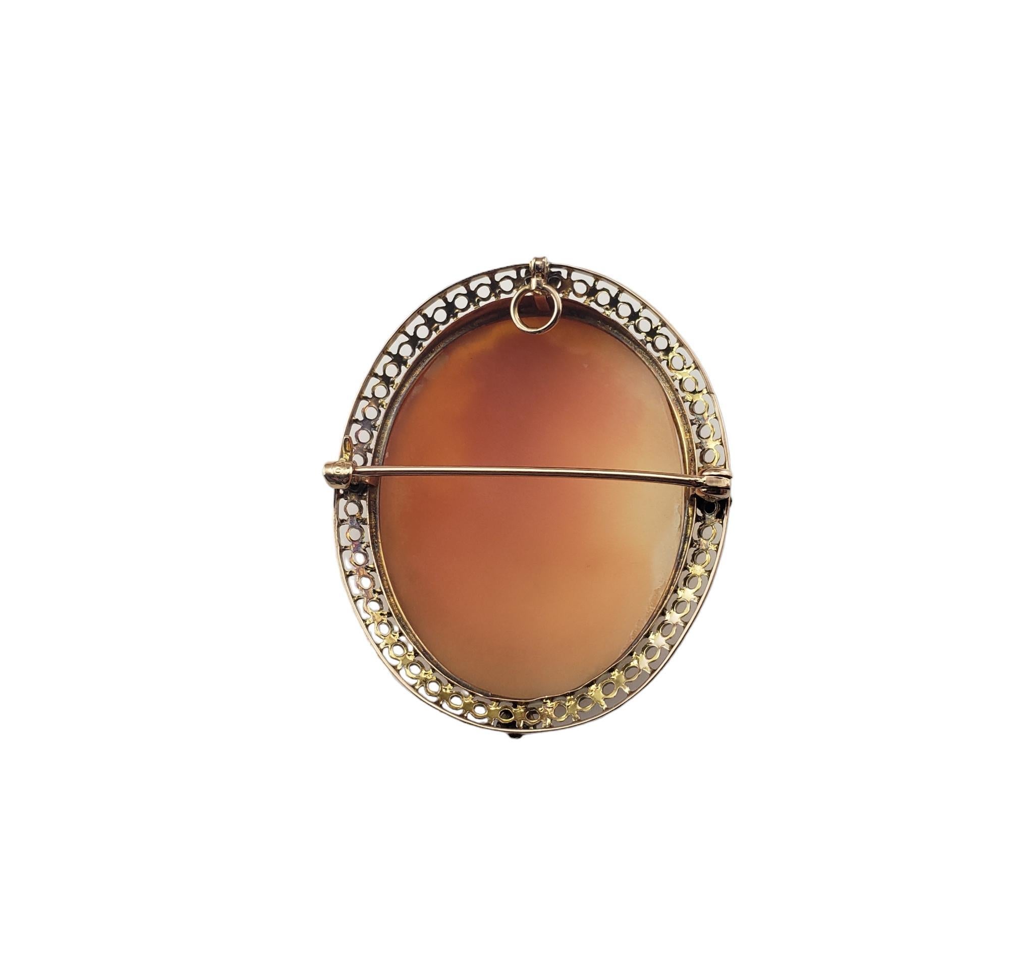 Women's 10 Karat Yellow Gold Cameo Brooch/Pendant #15988 For Sale