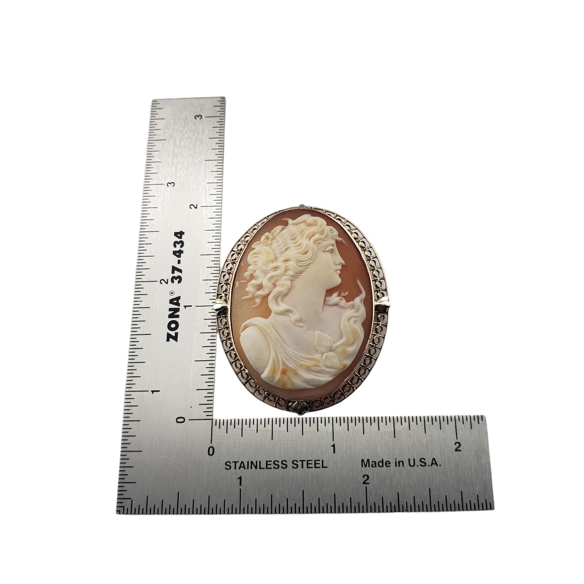 10 Karat Yellow Gold Cameo Brooch/Pendant #15988 For Sale 2