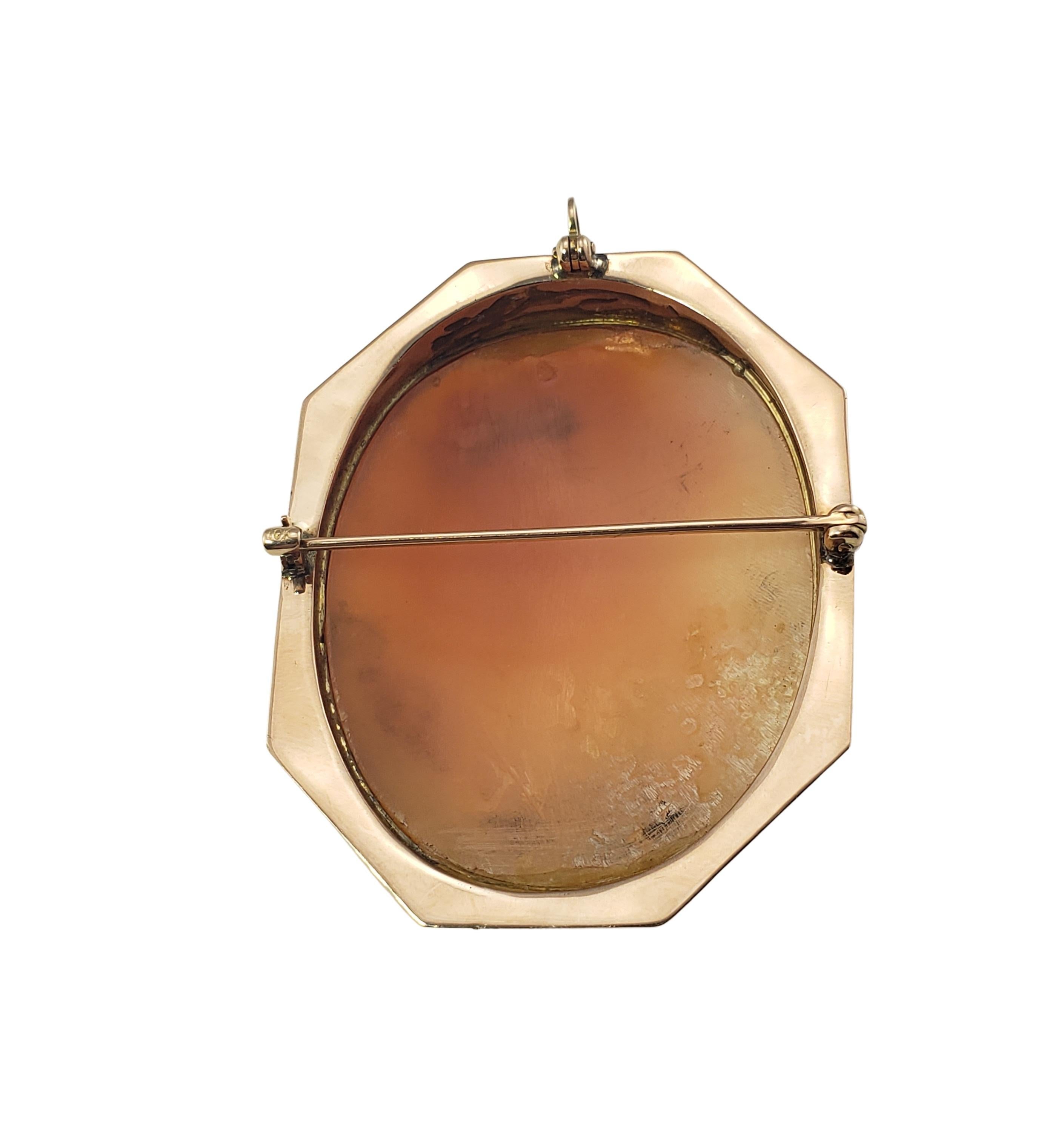 10 Karat Yellow Gold Cameo Brooch/Pendant For Sale 1