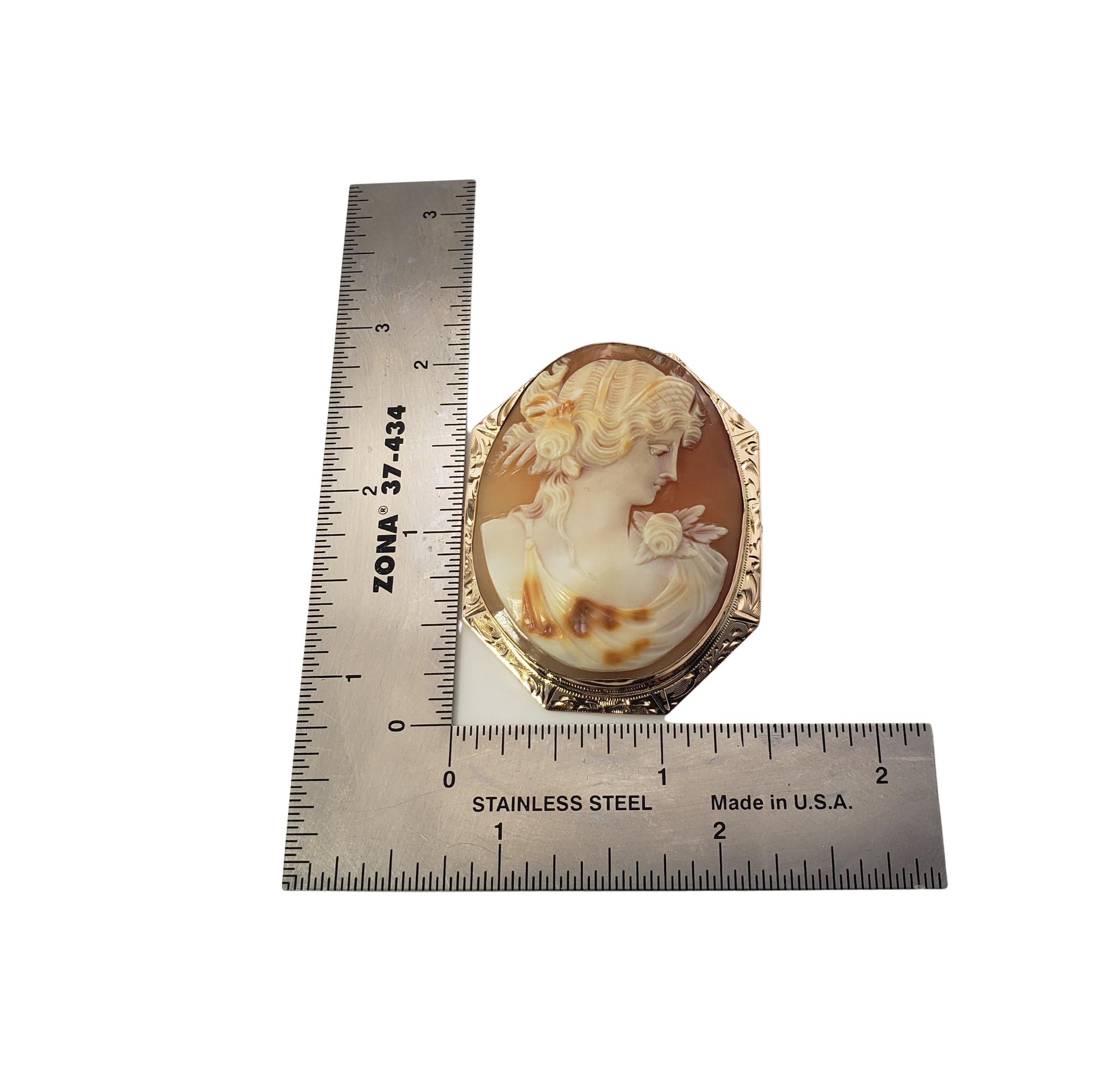 10 Karat Yellow Gold Cameo Brooch/Pendant For Sale 3