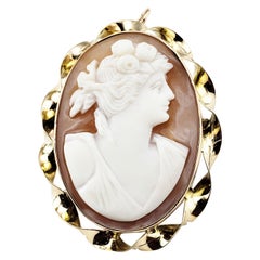 Vintage 10 Karat Yellow Gold Cameo Brooch/Pendant