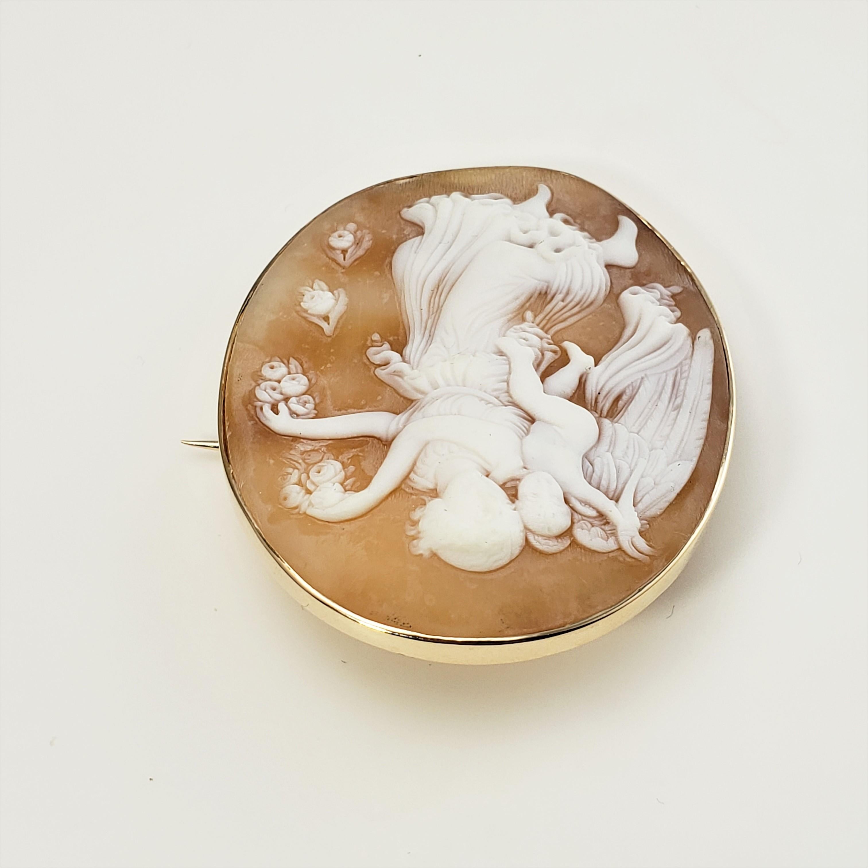 Women's 10 Karat Yellow Gold Cameo Brooch/Pin For Sale