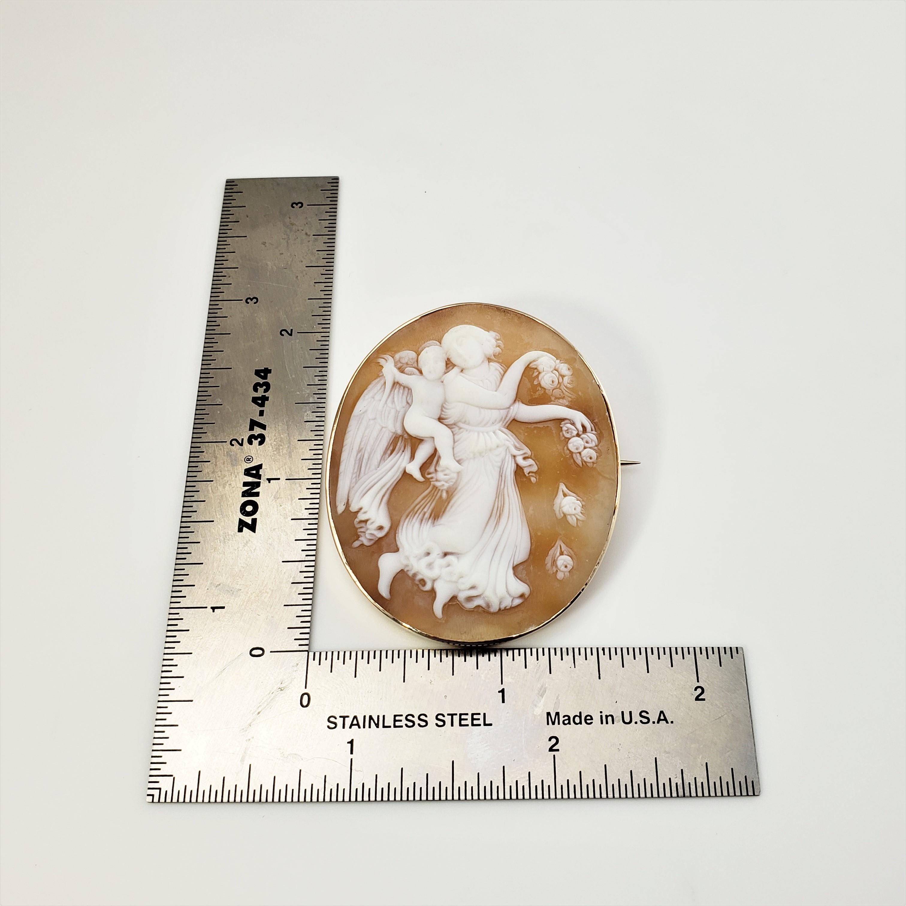 10 Karat Yellow Gold Cameo Brooch/Pin For Sale 3