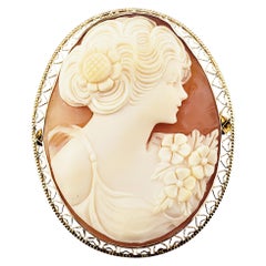 10 Karat Yellow Gold Cameo Brooch/Pin