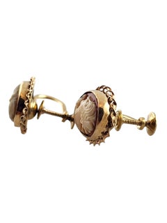10 Karat Yellow Gold Cameo Clip-On Earrings #18487
