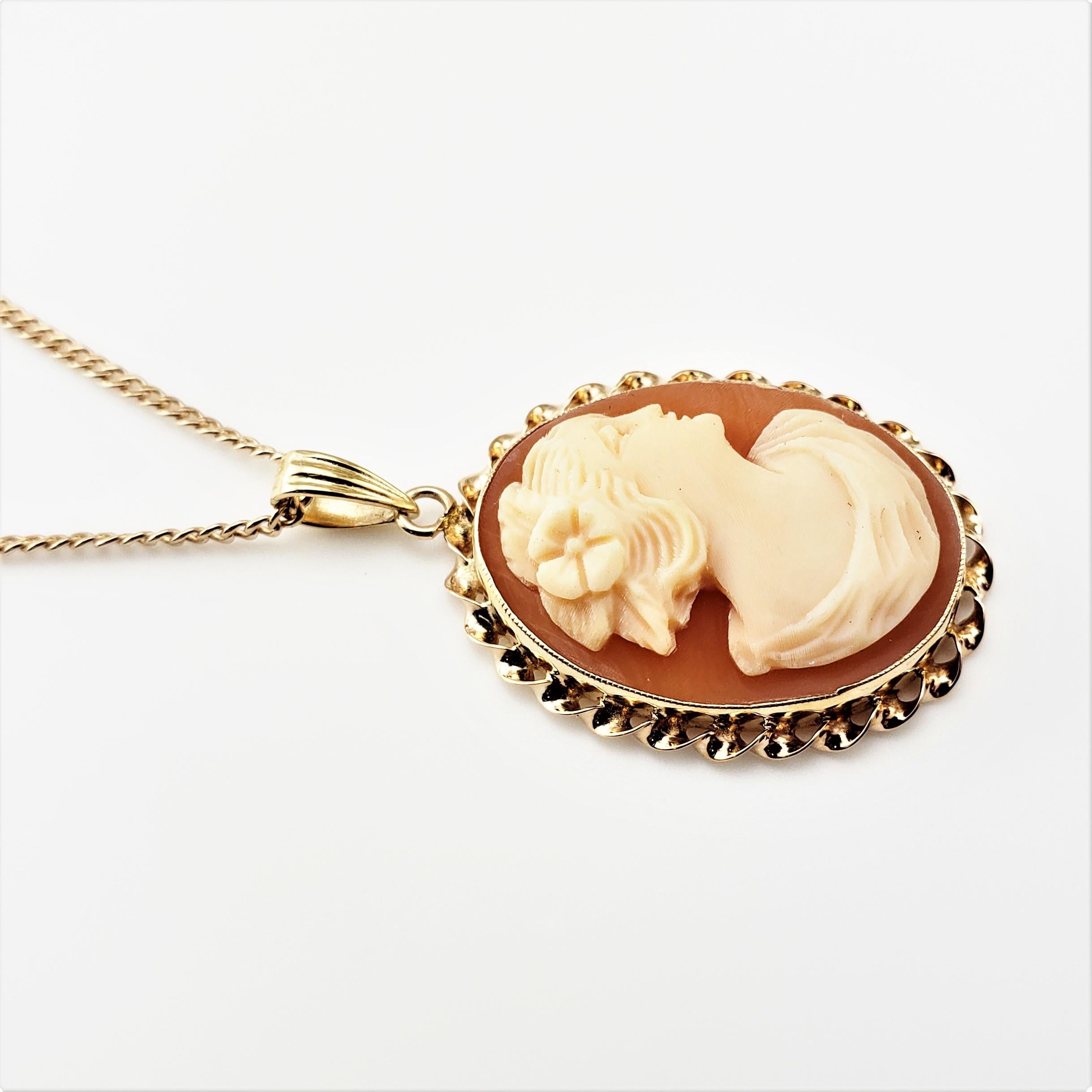 10 Karat Gelbgold Kamee-Halskette Damen
