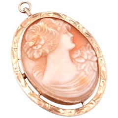 Épingle camée en or jaune 10 carats
