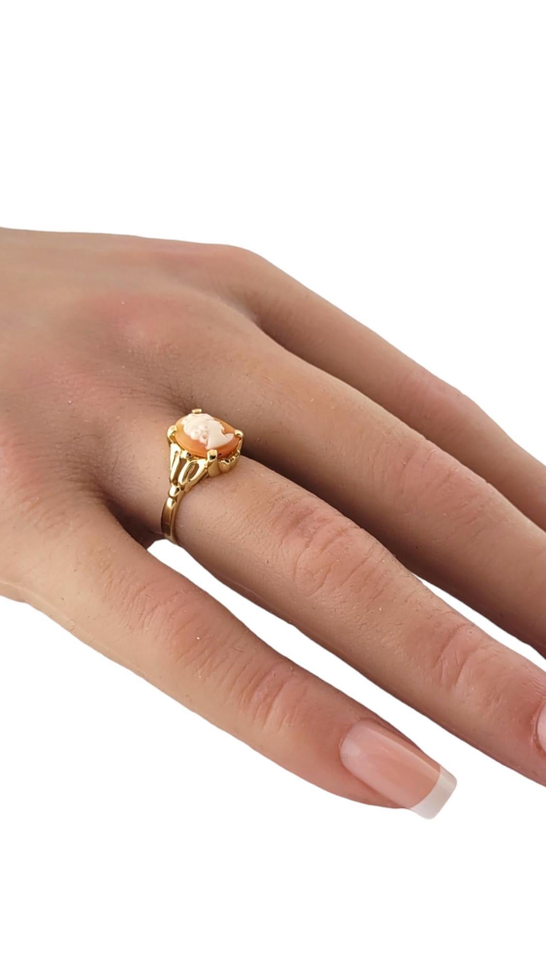 Bague camée en or jaune 10 carats taille 4,5 n°17769 en vente 3