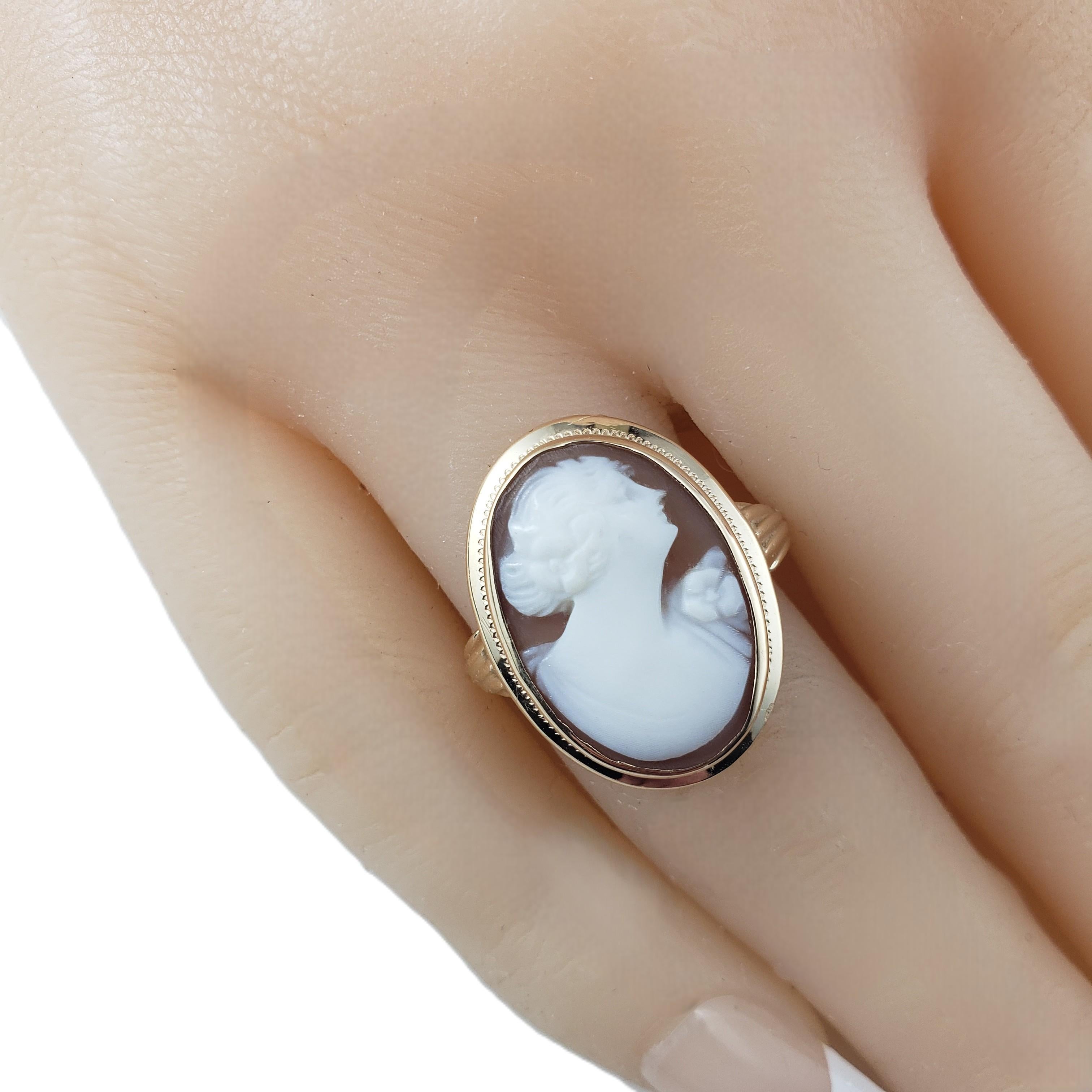 10 Karat Yellow Gold Cameo Ring Size 6.5 #21871 in vendita 2