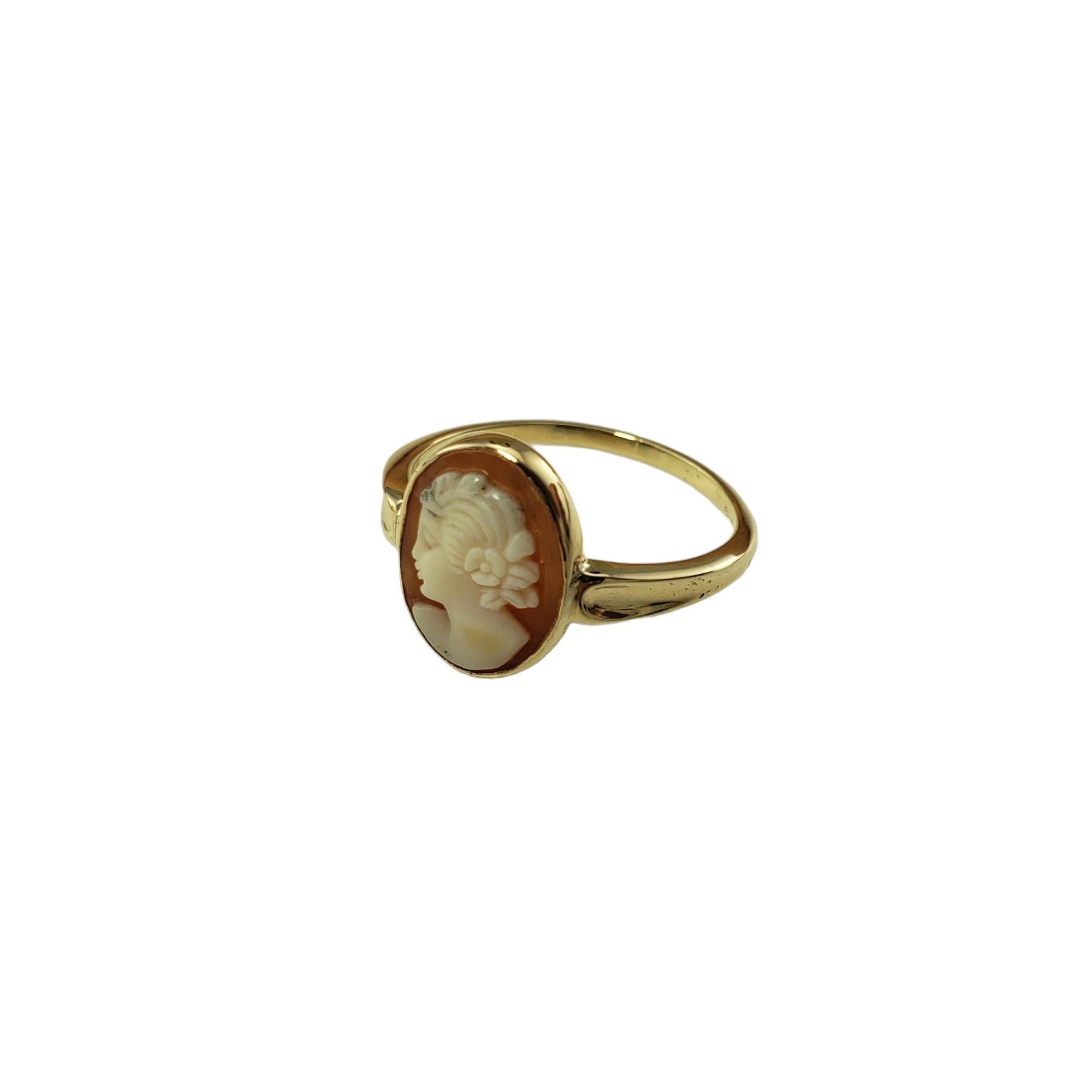 Women's 10 Karat Yellow Gold Cameo Ring Size 8.5 #15506 For Sale