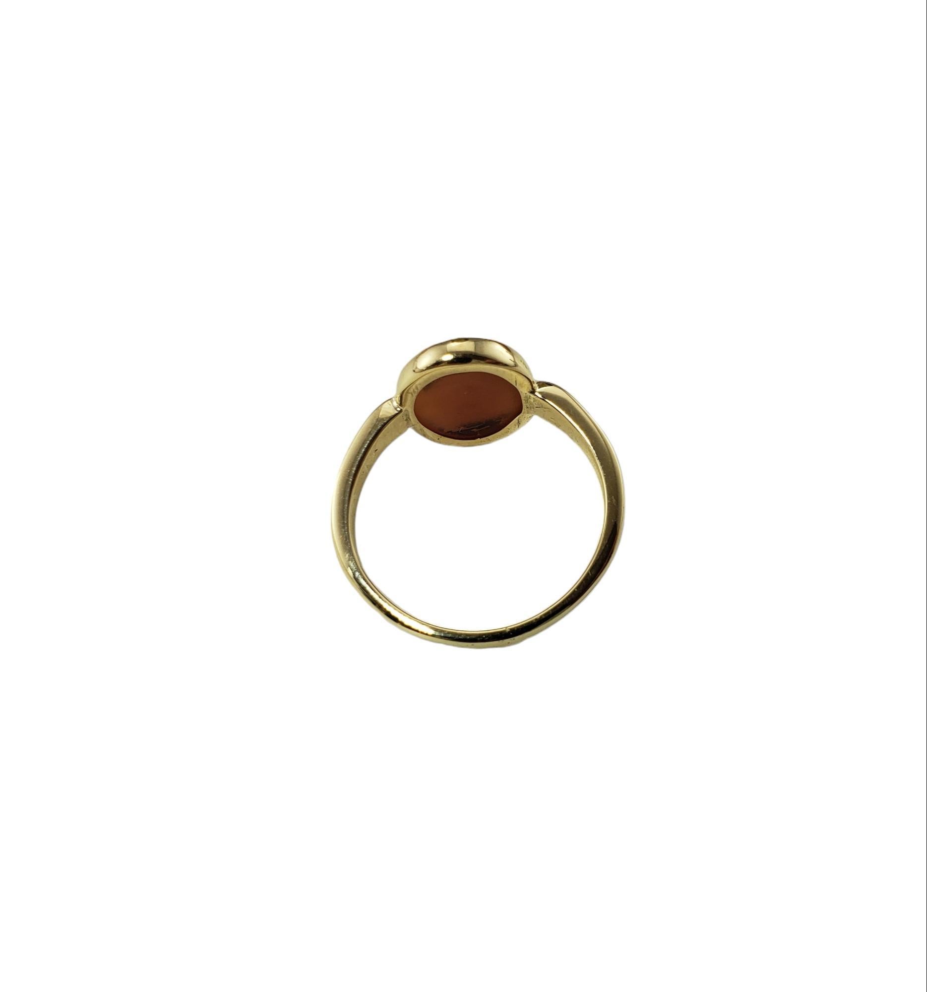 10 Karat Yellow Gold Cameo Ring Size 8.5 #15506 For Sale 1