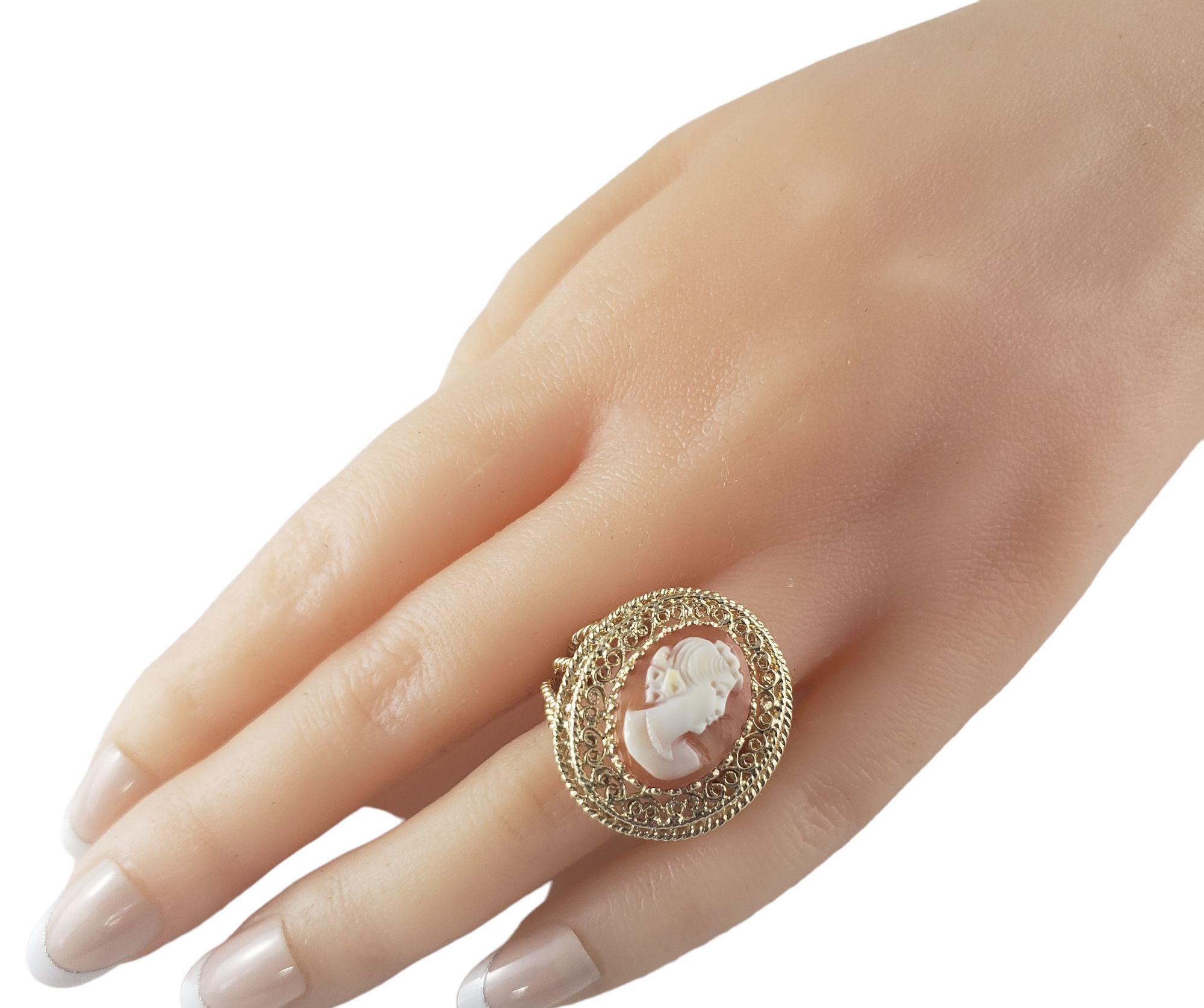 10 Karat Yellow Gold Cameo Ring Size 9 #14879 For Sale 2