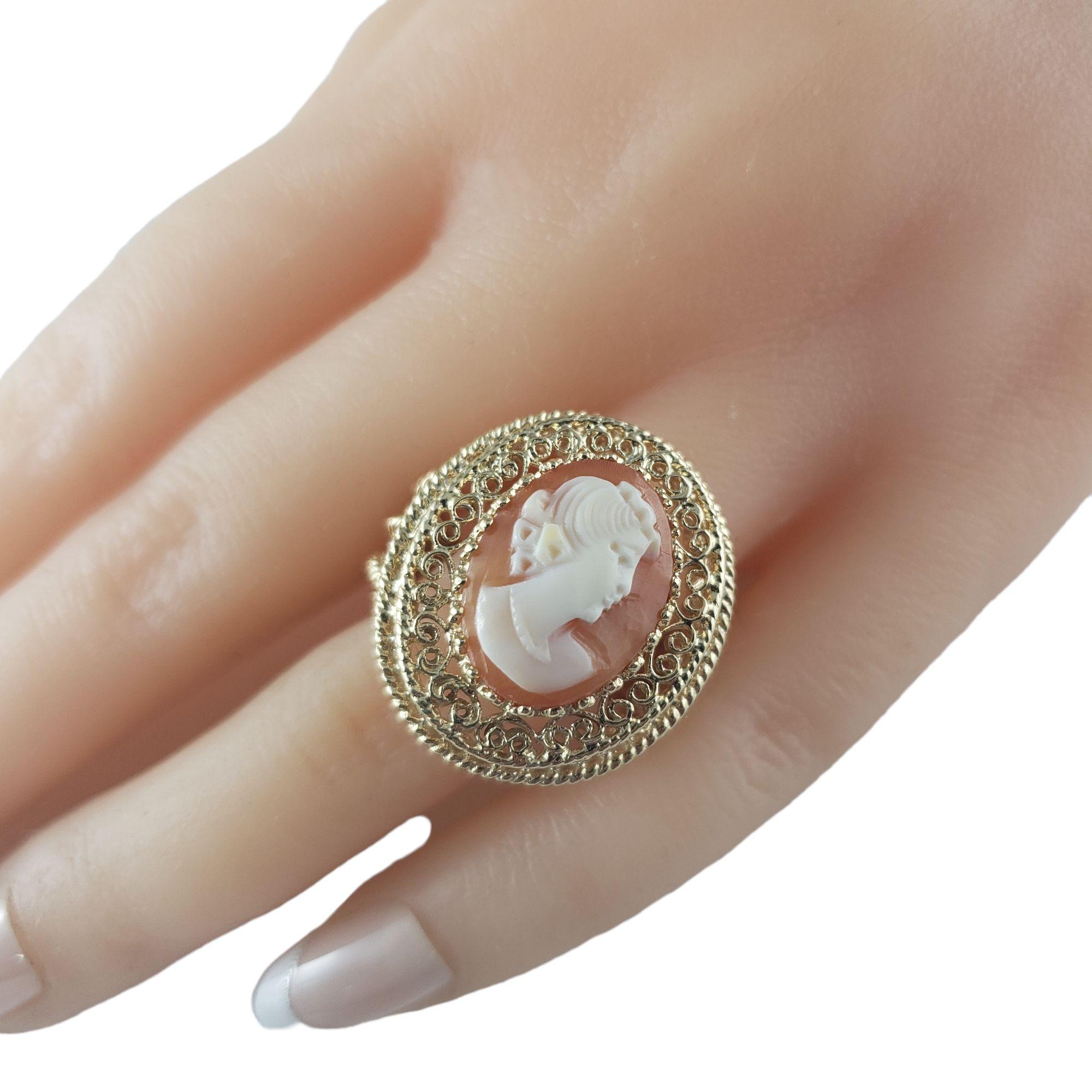 10 Karat Yellow Gold Cameo Ring Size 9 #14879 For Sale 3