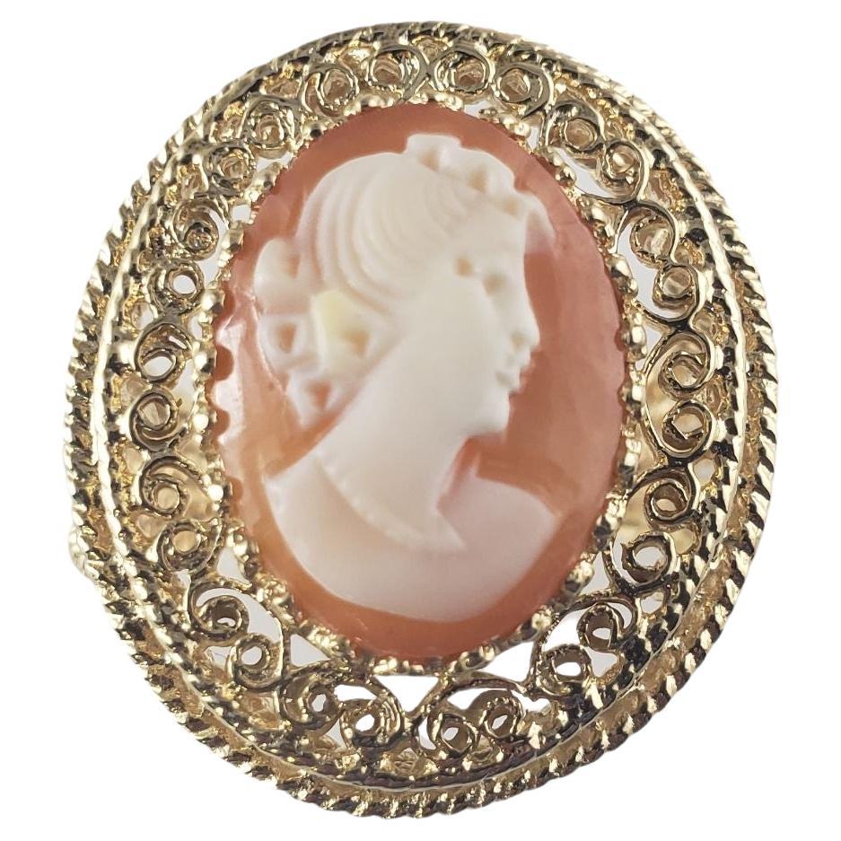 10 Karat Yellow Gold Cameo Ring Size 9 #14879 For Sale