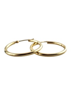 10 Karat Yellow Gold Circle Hoop Earrings #19769