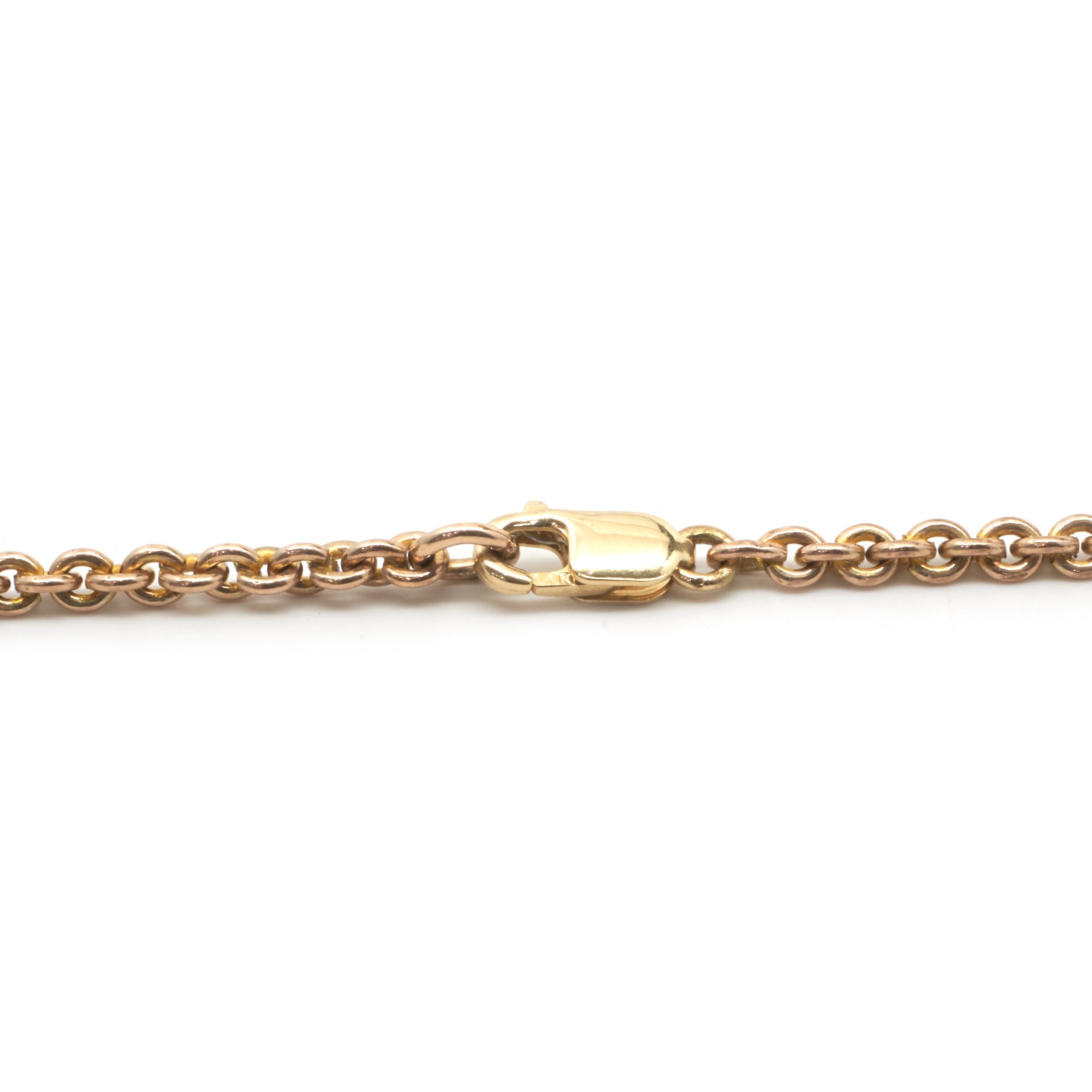 Women's or Men's 10 Karat Yellow Gold Circle Link Chain Necklace